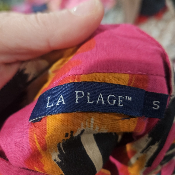 LA PLAGE Alison Long Sleeve Mini Dress – Ikat Fuchsia Multi. Size Small - Picture 3 of 14